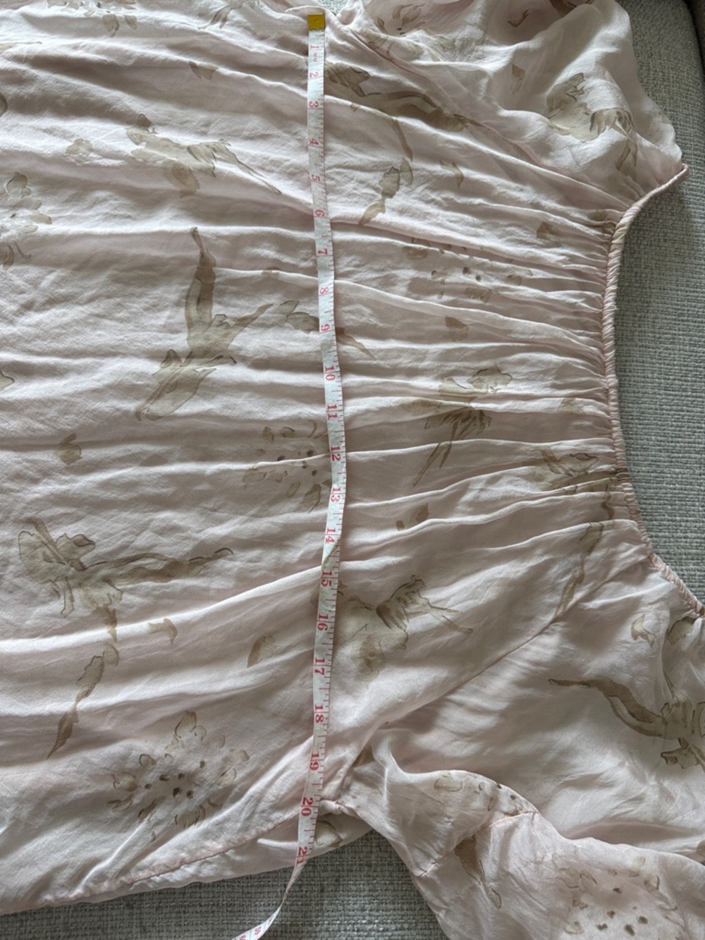 MADE IN ITALY. Light Pink Floral Peasant Top - Boho Women's Blouse - Picture 7 of 8